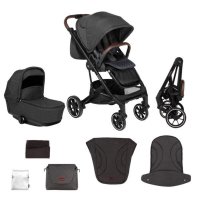 Carucior 2 in 1 Moss Onyx Skiddou negru - 8