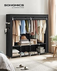 Dulap pentru haine, Songmics, Negru, 170x45x167 cm - 1