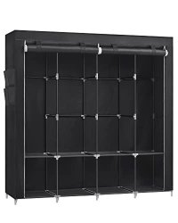 Dulap pentru haine, Songmics, Negru, 170x45x167 cm - 2