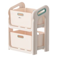 Organizator jucarii Little Mom Beige cu 2 compartimente, manere ergonomice, margini rotunjite, dimensiuni 50.2 x 34.8 x 66 cm - 4