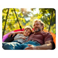 Leagan tip cuib pentru copii Neo-Sport 6 Multicolor 100cm, Perna atasata cu Velcro inclusa, Cadru din otel, material impermeabil 600D PE Oxford, greutate suportata 150kg - 6