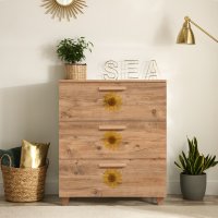Comoda Leva din PAL melaminat, finisaj Pin Atlantic, 80 x 95 x 43 cm - 1