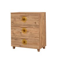 Comoda Leva din PAL melaminat, finisaj Pin Atlantic, 80 x 95 x 43 cm - 2