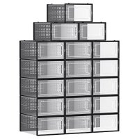 Pantofar din plastic, Songmics, Negru, 33.5×23.2×14.3 cm - 2