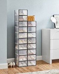 Pantofar din plastic, Songmics, Negru, 33.5×23.2×14.3 cm - 3