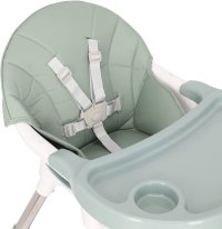 Scaun de masa transformabil Little Mom, multifunctional, cu tavita ajustabila, husa detasabila din piele ecologica, suport pentru picioare, dimensiune 75 x 53 x 83 cm, Elite Green - 11