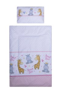 Lenjerie patut cu 5 piese 140x70 cm Hipo girafa - 1