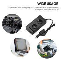 Invertor de Putere Sinusoidal Techstar®, 200W~400W, 12V la 220V – 2 Prize AC EU, 2 Porturi USB QC si 1 USB-C, cu Afisaj - 5