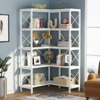 Biblioteca Cindy pentru colt din culuare alb 167 cm - 1