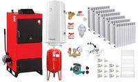 Pachet Completo Centrala Fiama D2-60 70 kW cu Ventilator si Automatizare, Calorifere Aluminiu Fornello Alvo, Boiler Termoelectric, Pompa si Accesorii - 1