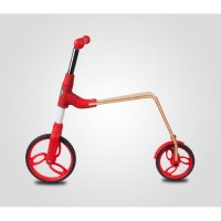 Trotineta pentru copii Sun Baby 006 EVO 360 Red, transformabila in bicicleta de echilibru fara pedale, vasrta 3-5 ani, greutatea maxima 20 kg, roti mari cauciucate, frana de picior pe roata din spate - 2
