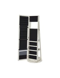 Dulap de bijuterii cu blocare, Songmics, Oglinda, JBC62W, 38 x 161 x 38 cm - 1