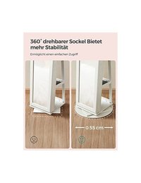 Dulap de bijuterii cu blocare, Songmics, Oglinda, JBC62W, 38 x 161 x 38 cm - 5