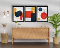 Tablou, 3 bucati Venetia Floare Rosu 38x53 cm - 2