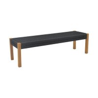 Banca de Gradina Uma Boho PakoWorld Negru 120x45x40 cm - 1