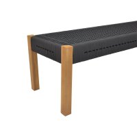 Banca de Gradina Uma Boho PakoWorld Negru 120x45x40 cm - 5