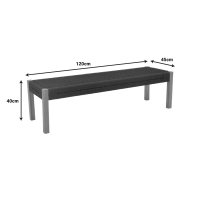Banca de Gradina Uma Boho PakoWorld Negru 120x45x40 cm - 6