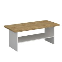 Masuta de cafea RIVA, cu raft, alb + stejar harbor, 120x55x49 cm - 1