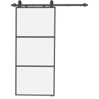 Ușă Glisantă Exterioară HOMCOM 91.4x203.2cm cu Sticlă Mată pentru Bucătărie | Aosom Romania - 1