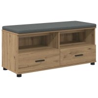 Banca de hol cu perna si 2 sertare, stejar artizanal, 100 x 38 x 46 cm - 2