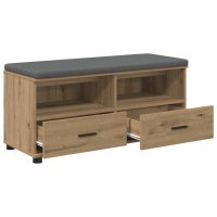 Banca de hol cu perna si 2 sertare, stejar artizanal, 100 x 38 x 46 cm - 5
