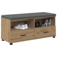 Banca de hol cu perna si 2 sertare, stejar artizanal, 100 x 38 x 46 cm - 3