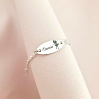 Bratara personalizata cu simbol balerina - Argint 925 - Lantisor pentru fete si baieti - 1