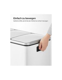 Cos pentru reciclare, 3 x 18L, Soft-Close, Alb, LTB54WT, 61 x 31 x 56 cm - 6