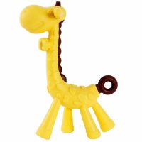Bocioland Jucarie de Dentitie Giraffe Yellow/Brown pentru Bebei, Design Ergonomic si Fara BPA - 1