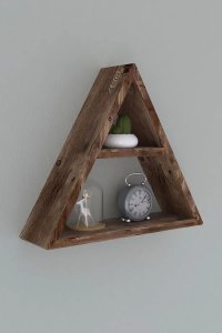 Raft perete din lemn ,seria wood Homs, maro, 33 x 30 x 6 cm,700201 - 1