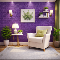 Tapet 3D autoadeziv caramida Mov, 70 x 77 cm - Transformare rapida a interiorului - 1
