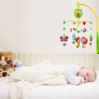 Carusel muzical rotativ pentru patut cu figurine colorate de albinute si timer - 2