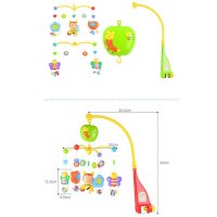 Carusel muzical rotativ pentru patut cu figurine colorate de albinute si timer - 6