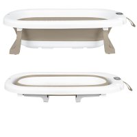 Cada pliabila Primabobo Milo cu termometru si suport ergonomic, 75 x 44 x 20 cm, Cappuccino - 1