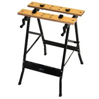 Banc Pliant DURHAND cu 4 Menghine, Masa de Lucru 100 kg, Dimensiuni 62,5x60,5x78,5cm, Culoare Negru | Aosom Romania - 1