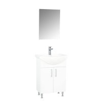 Set Baza cu Lavoar si Oglinda seria 005, eco, 55 cm, alb - 1