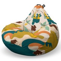 Fotoliu Puf Bean Bag tip Para L abstract jungle ocru - 6