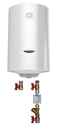 Pachet boiler termoelectric Ariston PRO1 R 80 VTD 1.8K, 80 l, 1800 W, serpentina dreapta, supapa de siguranta si kit de montaj - 1