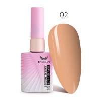 Rubber Base Everin Nudelicious 02 – Bază Rubber Nude Bej-Piersică, Fără HEMA & TPO, 15ml - 1