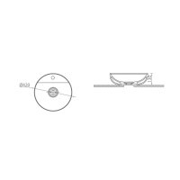 Lavoar pe blat Celesta Lara, 42 x 42 x 13 cm, ceramica alba mata, cu orificiu pentru baterie - 3