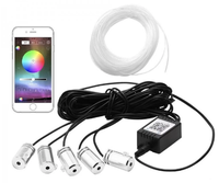 Kit 5 Benzi LED Lumini Ambientale auto RGB Control din Aplicatie Telefon 6 Metrii - 1
