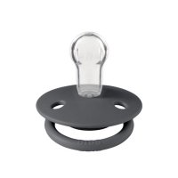 Suzeta BIBS De Lux cu Tetina Rotunda din Silicon, Marime Universala (0-3 Ani) - Iron - 1