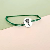 Bratara Caduceus - Argint 925, snur reglabil - 1