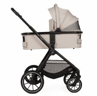 Carucior 2 in 1 pentru copii, Adamex Nova premium, doua piese distincte, suspensii, maner reglabil, roti mari anti-pana, greutate maxim admisa 22 kg, accesorii incluse, Bej - 5