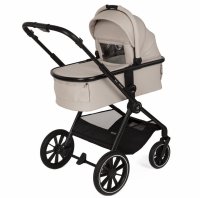 Carucior 2 in 1 pentru copii, Adamex Nova premium, doua piese distincte, suspensii, maner reglabil, roti mari anti-pana, greutate maxim admisa 22 kg, accesorii incluse, Bej - 6