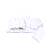 Lenjerie 3 piese model Stelute bleu + Protectie impermeabila patut 120x60 cm - 1