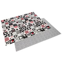 Covoras de joaca pliabil Bocioland Honeycomb 200 x 150 cm, cu protectie impotriva loviturilor si imprimeu dublu-fata - 1