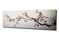 Tablou decorativ Wallxpert, pânză multicoloră 30x80 cm cu ramă din lemn - 1