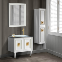 Set mobilier baie Arma, 3 piese, MDF alb, 80 cm - 1