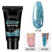 Polygel Glitter Natali NT08 30gr - NT01 - Everin - 1